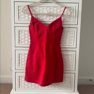 The Novella Mini Dress in red from Princess Polly